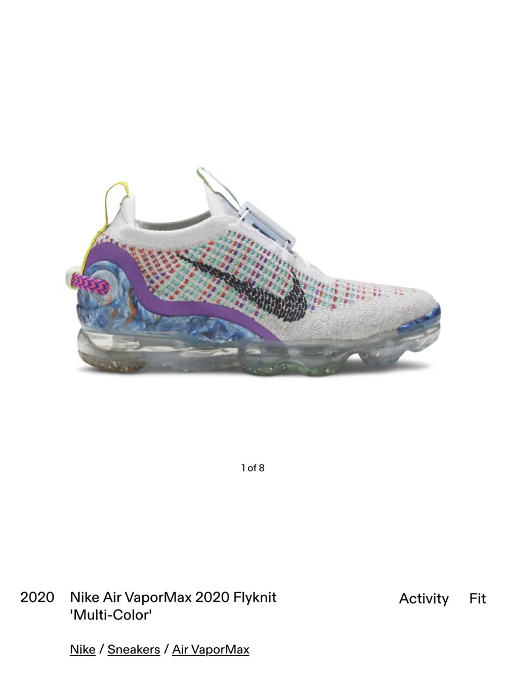 Nike Gray Flyknit Sneakers with Multicolor Knit Accents